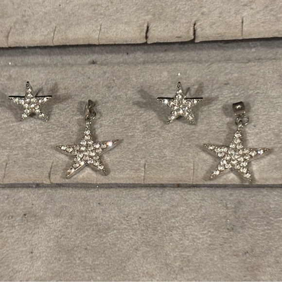 Star Rhinestone Dangle Earrings - Picture 4 of 9